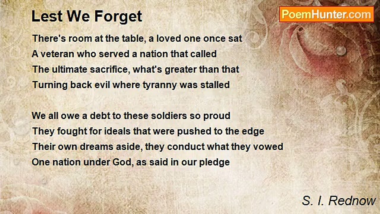 S. I. Rednow - Lest We Forget