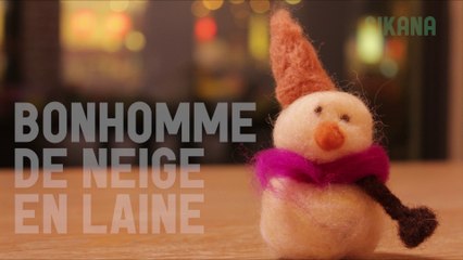 Feutrage : Bonhomme de neige fabriqué en laine (Noël)