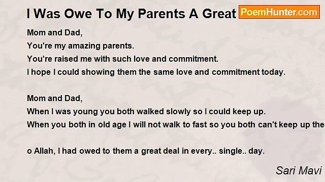 Sari Mavi - I Was Owe To My Parents A Great Deal