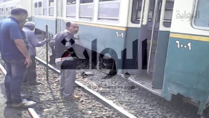 انزلاق قطار "المطرية الماظة" عن القضبان