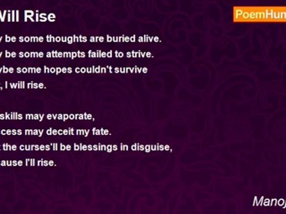 Manoj Kumar - I Will Rise
