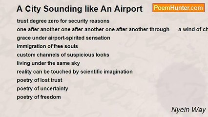 Nyein Way - A City Sounding like An Airport