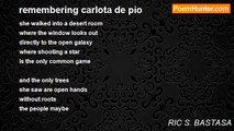 RIC S. BASTASA - remembering carlota de pio