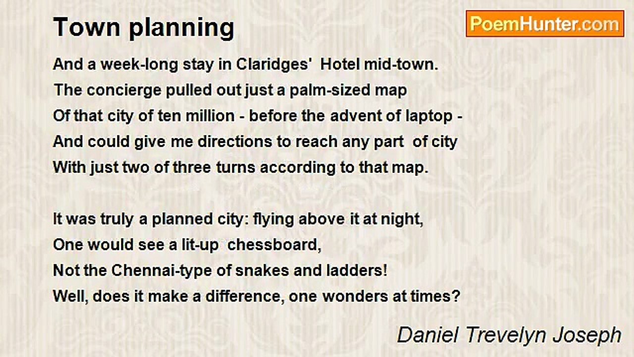 Daniel Trevelyn Joseph - Town planning