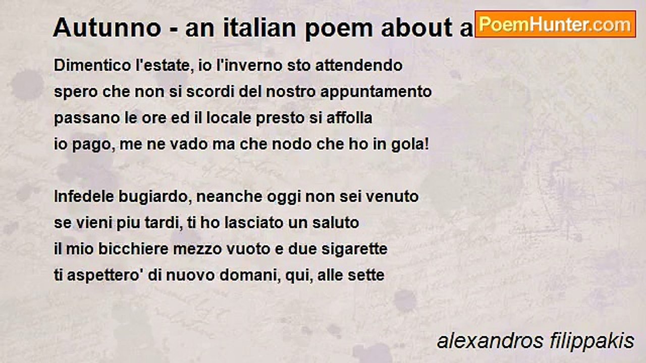 alexandros filippakis - Autunno - an italian po...