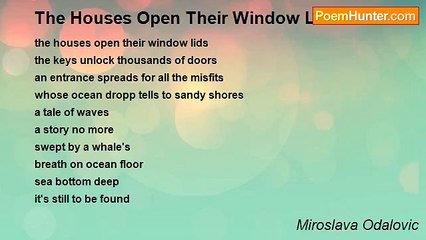 Miroslava Odalovic - The Houses Open Their Window Lids