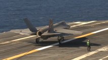 Lockheed F-35 fighter jets make smooth landing at sea in maiden flight