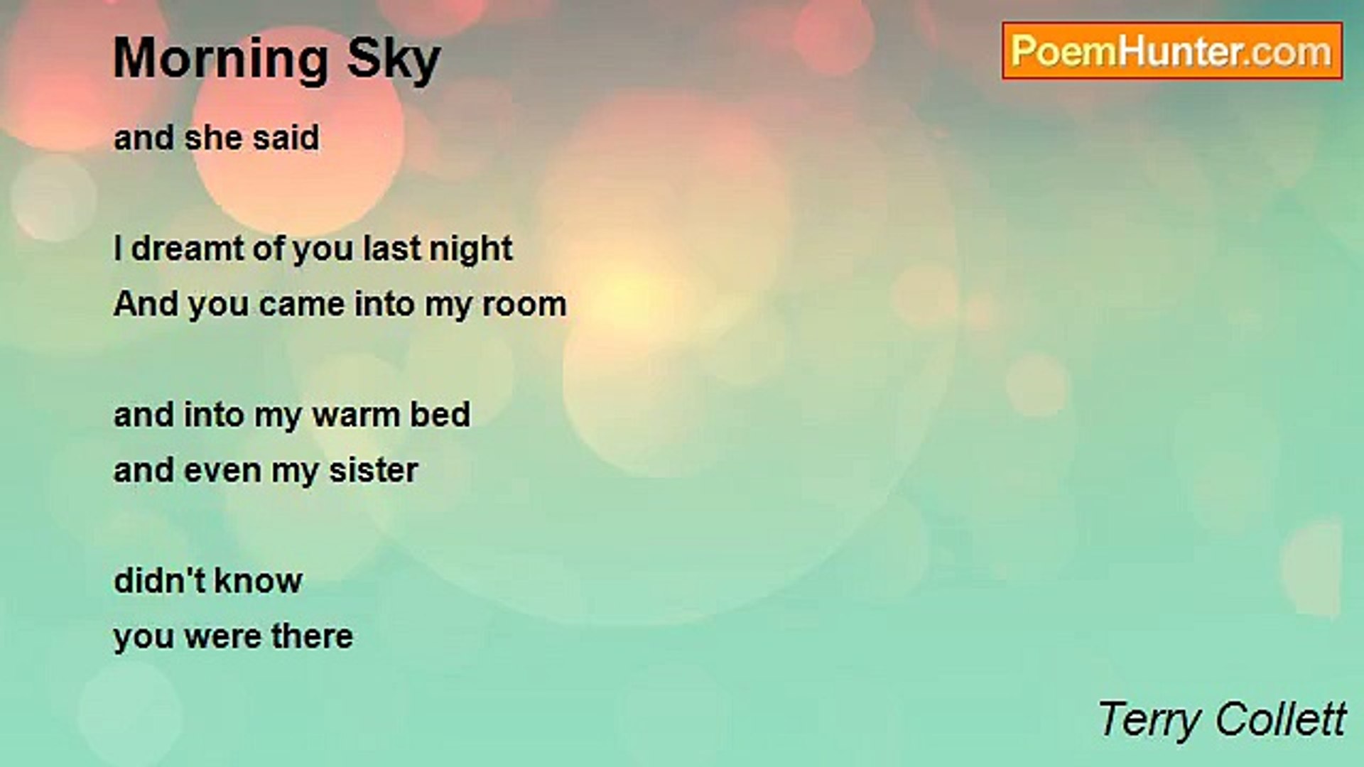 ⁣Terry Collett - Morning Sky