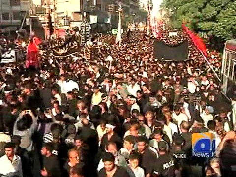 Karachi 10th Muharram Juloos Update-Geo Reports-04 Nov 2014