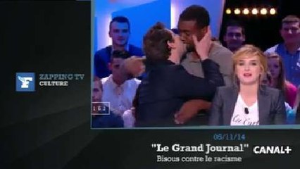 Zapping TV : le présentateur météo de Canal + embrasse un homme...  contre le racisme