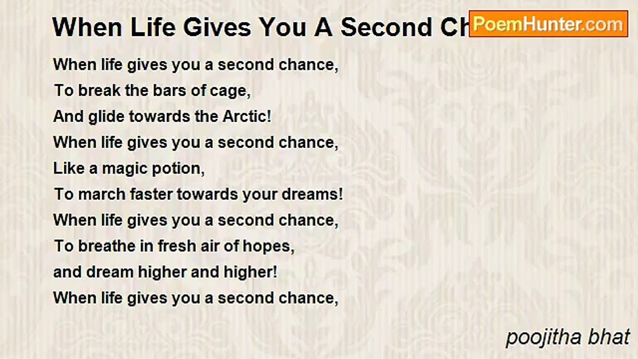 poojitha bhat - When Life Gives You A Second Chance