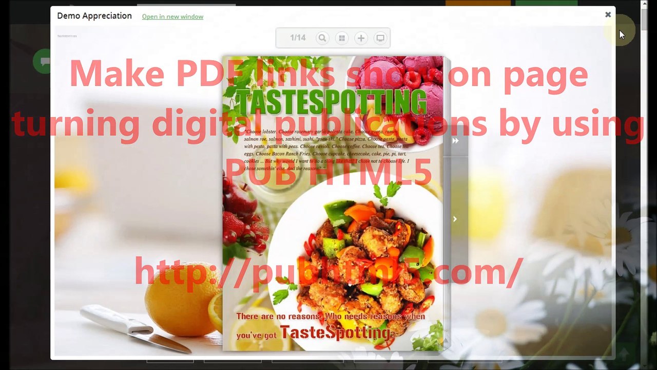 Make PDF links show on page turning digital publications