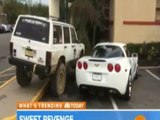 Corvette owner takes two spaces, gets payback