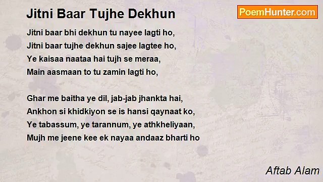 Aftab Alam - Jitni Baar Tujhe Dekhun