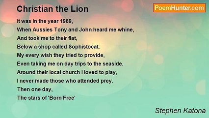 Stephen Katona - Christian the Lion