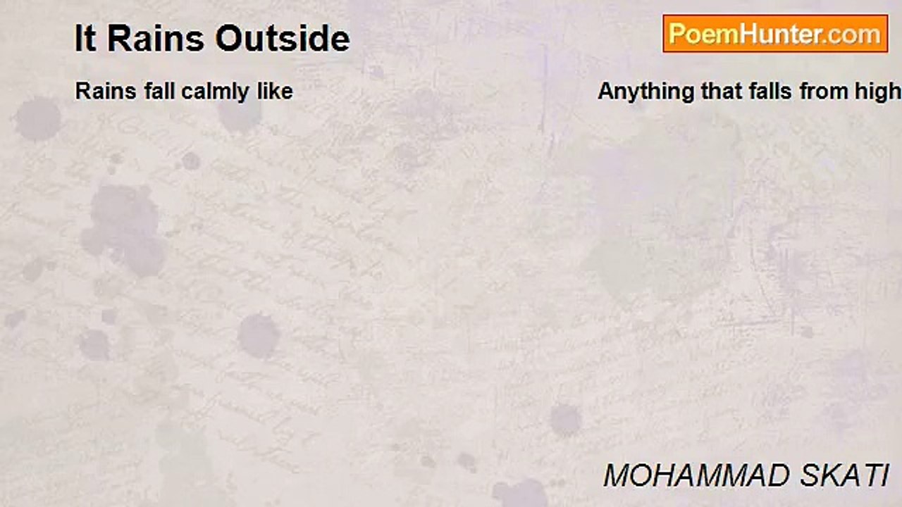 MOHAMMAD SKATI - It Rains Outside