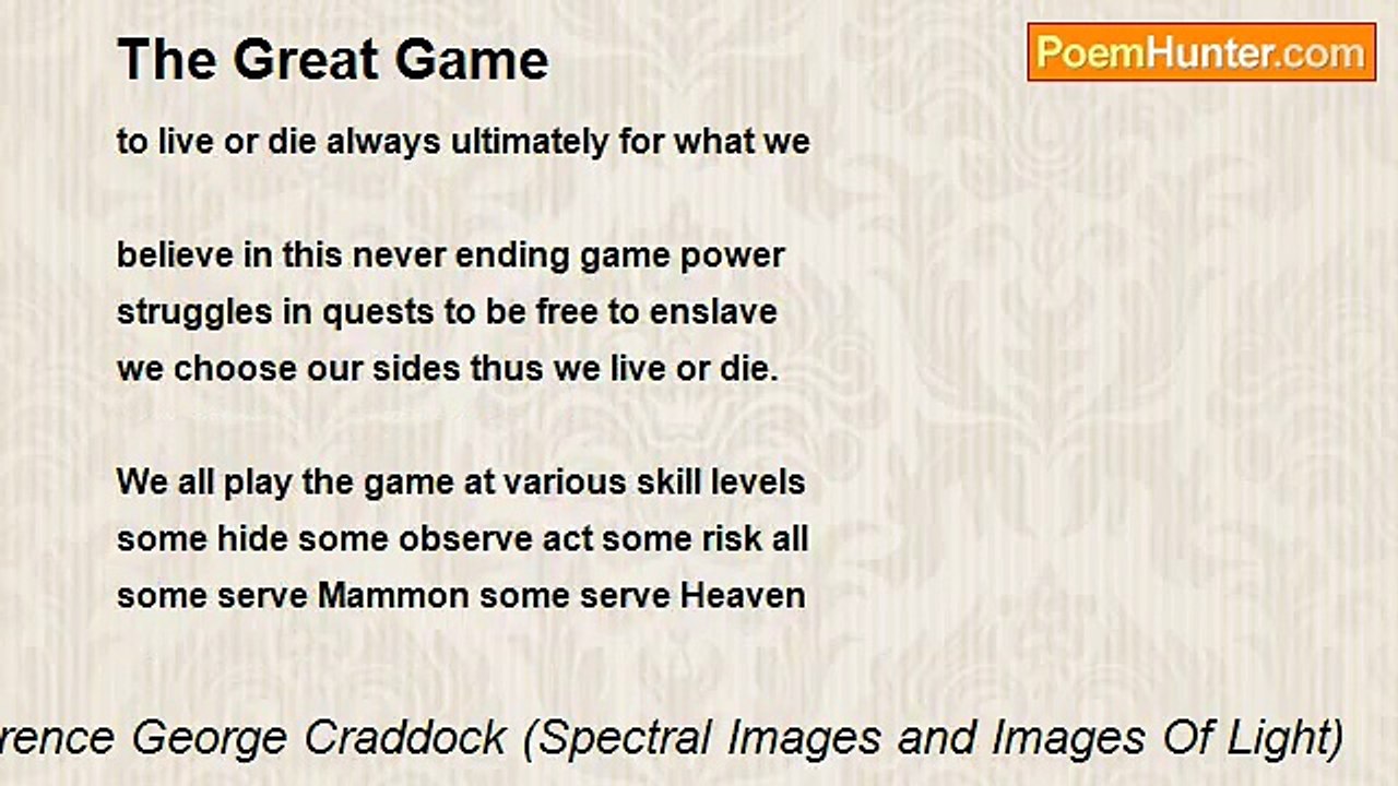 Terence George Craddock (Spectral Images and Images Of Light) - The Great Game