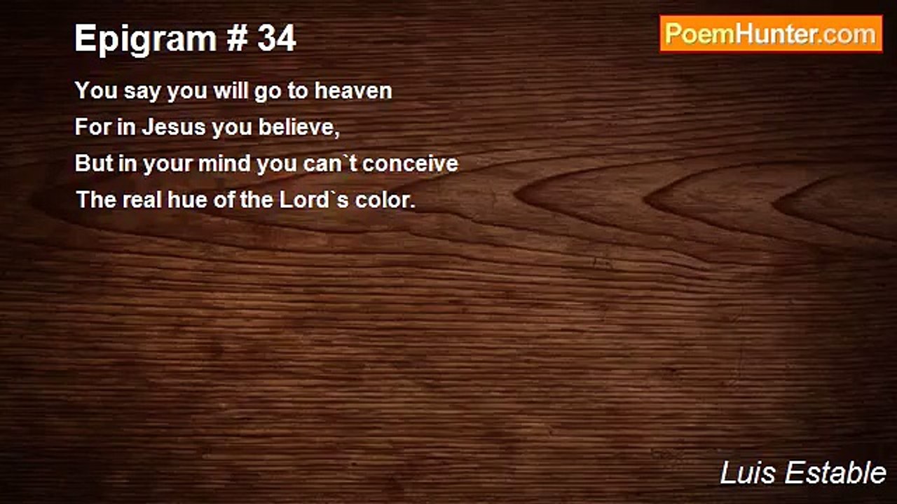 Luis Estable - Epigram # 34