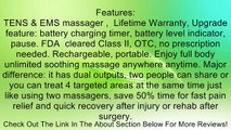 HealthmateForever Massager, FDA cleared lifetime warranty, pain relief system massager device, 6 modes 8pcs pads, full body massager. Heathmate Forever BM6M blue