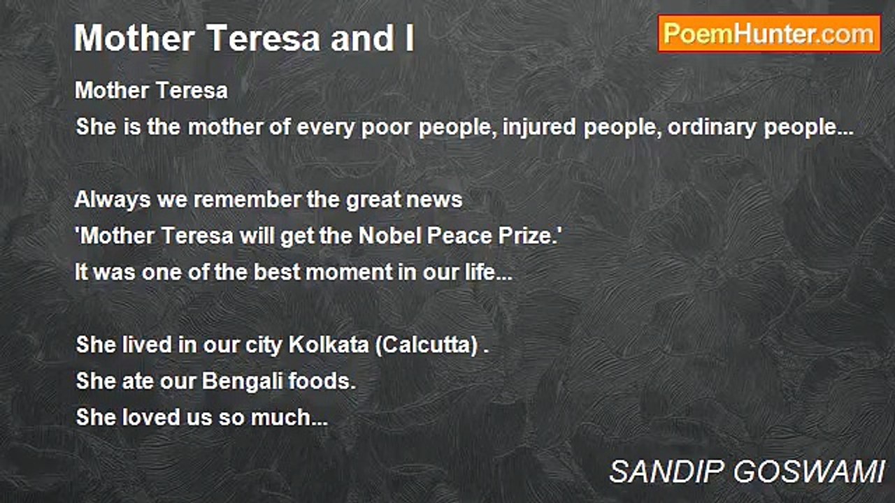 SANDIP GOSWAMI - Mother Teresa and I