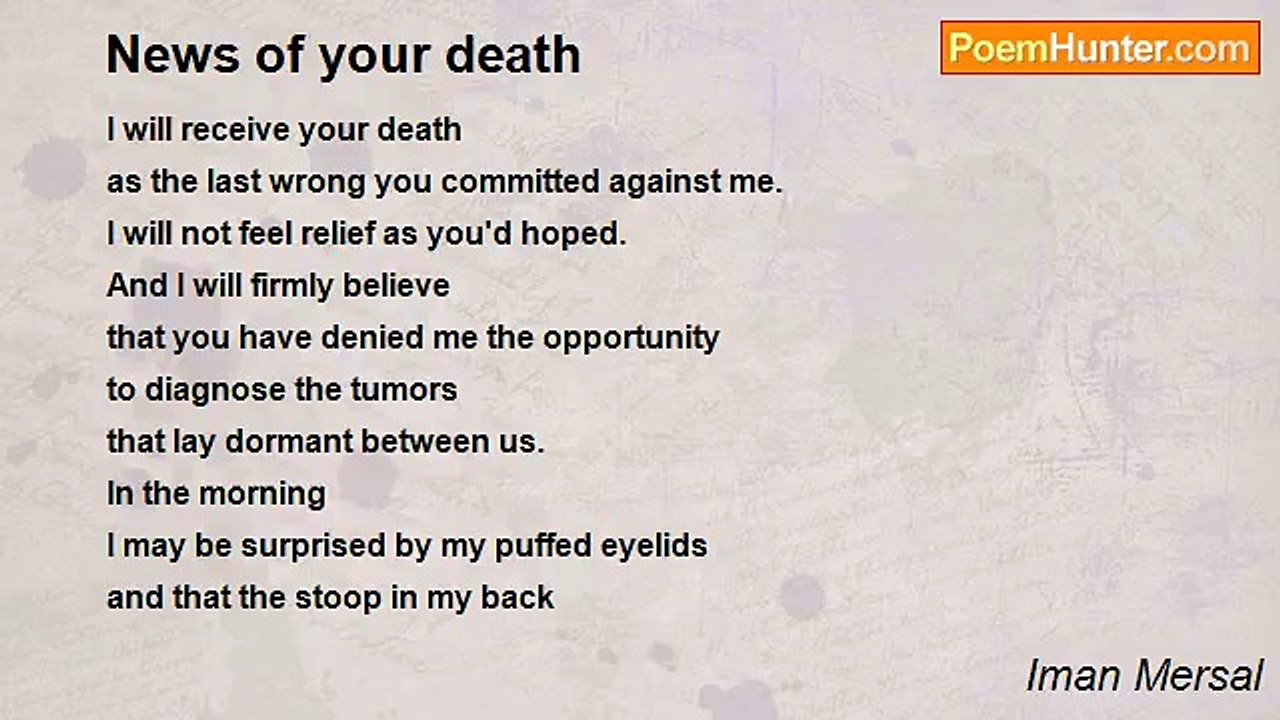 Iman Mersal - News of your death