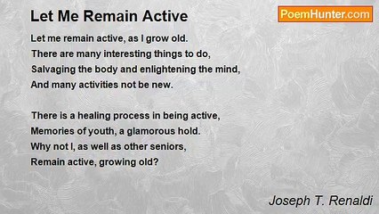 Joseph T. Renaldi - Let Me Remain Active