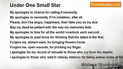 Wislawa Szymborska - Under One Small Star