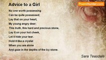 Sara Teasdale - Advice to a Girl