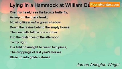 James Arlington Wright - Lying in a Hammock at William Duffy's Farm in Pine Island, Minnesota