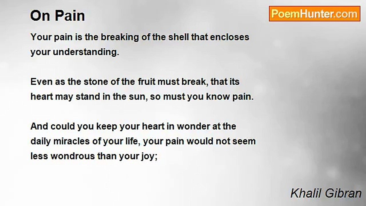 Khalil Gibran - On Pain