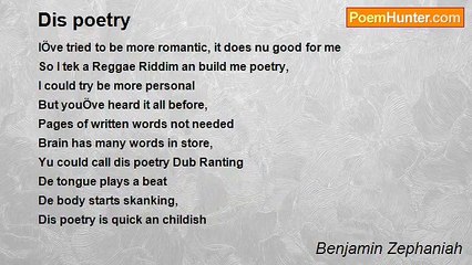 Benjamin Zephaniah - Dis poetry