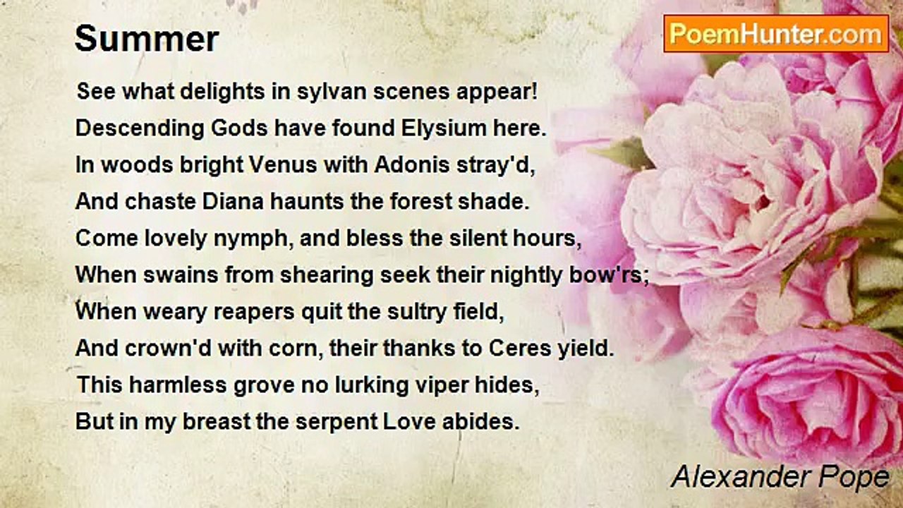 Alexander Pope - Summer