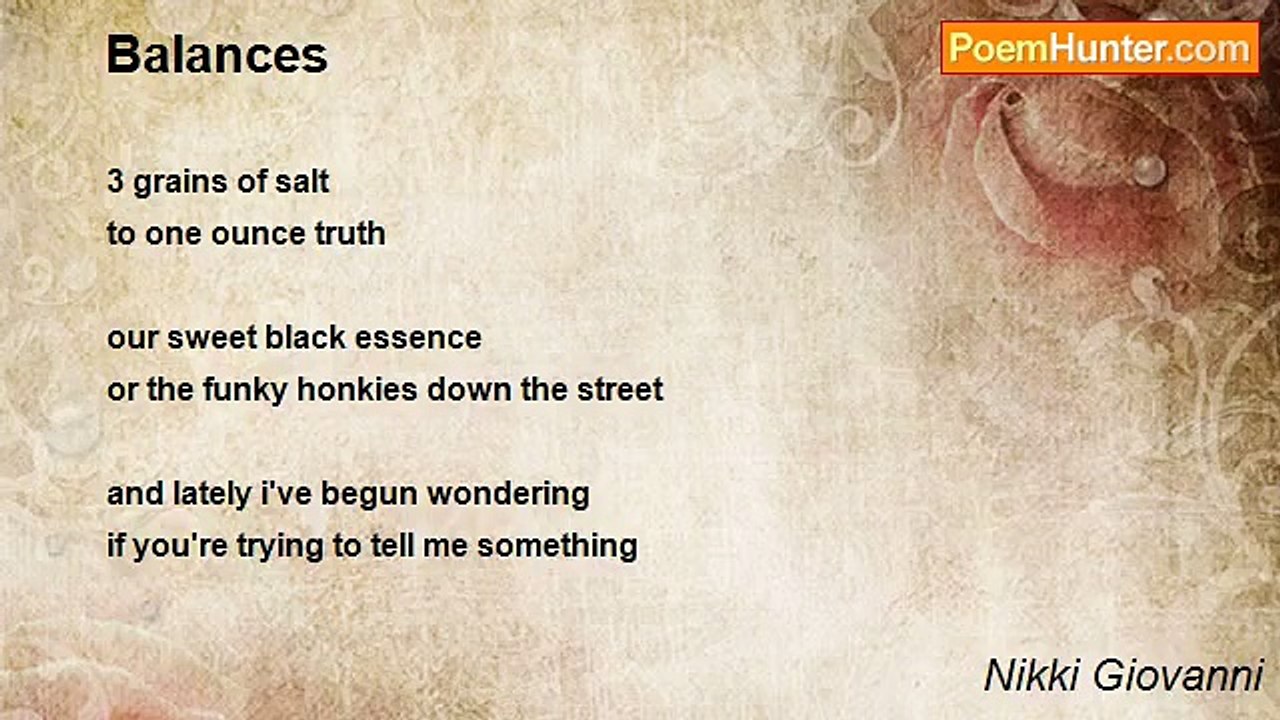Nikki Giovanni - Balances