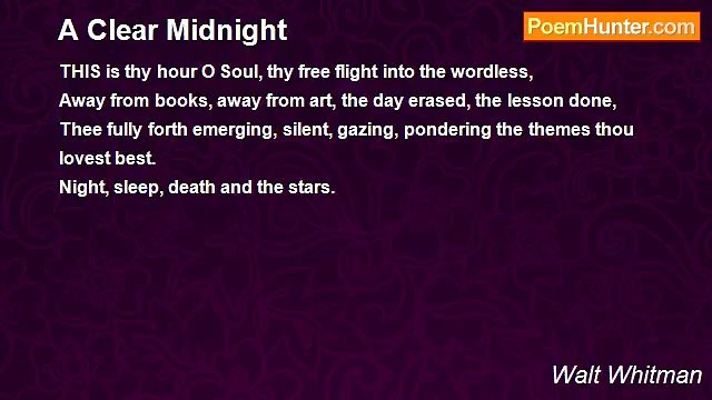 Walt Whitman - A Clear Midnight