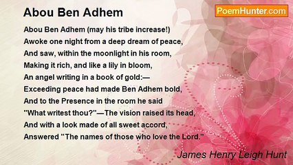 James Henry Leigh Hunt - Abou Ben Adhem