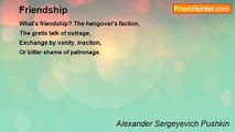 Alexander Sergeyevich Pushkin - Friendship