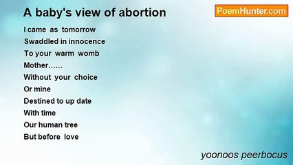 yoonoos peerbocus - A baby's view of abortion