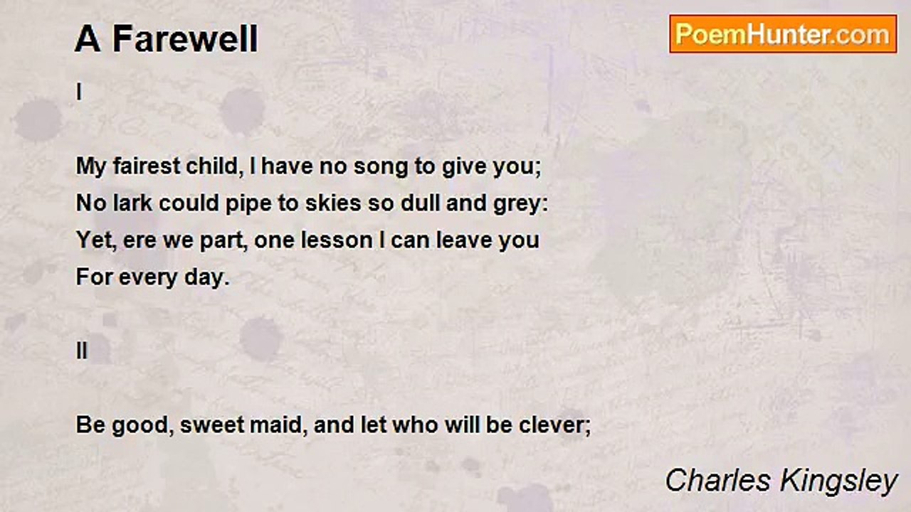 Charles Kingsley - A Farewell