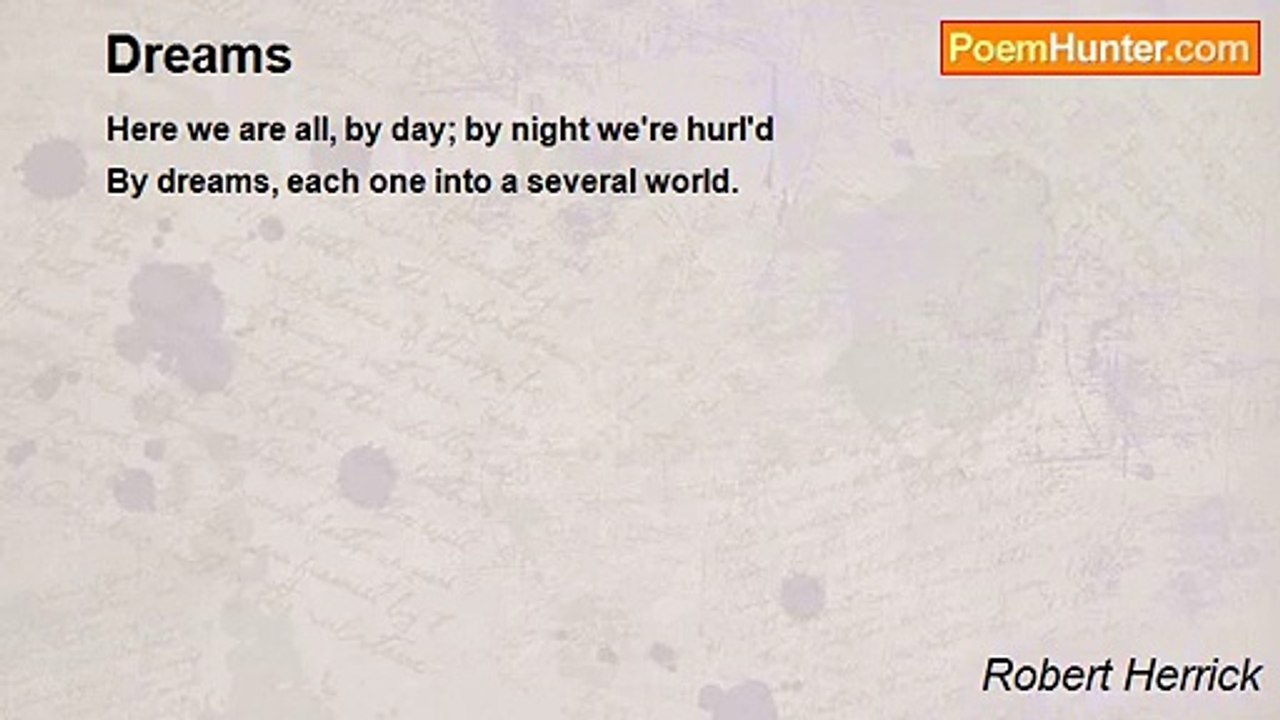 Robert Herrick - Dreams