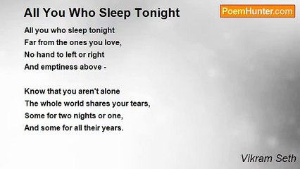Vikram Seth - All You Who Sleep Tonight