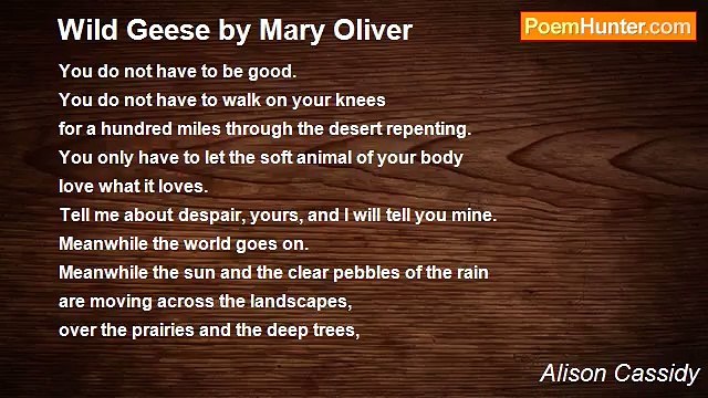 Alison Cassidy - Wild Geese by Mary Oliver