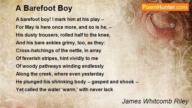 James Whitcomb Riley - A Barefoot Boy