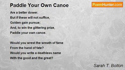 Sarah T. Bolton - Paddle Your Own Canoe