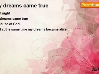Aldo Kraas - My dreams came true