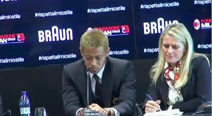 Keisuke Honda and his really first long speech in Italian