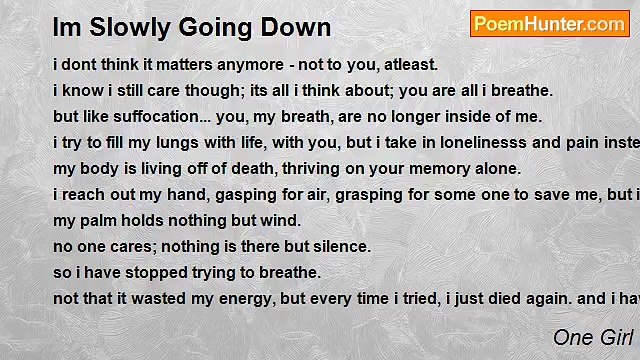 One Girl - Im Slowly Going Down