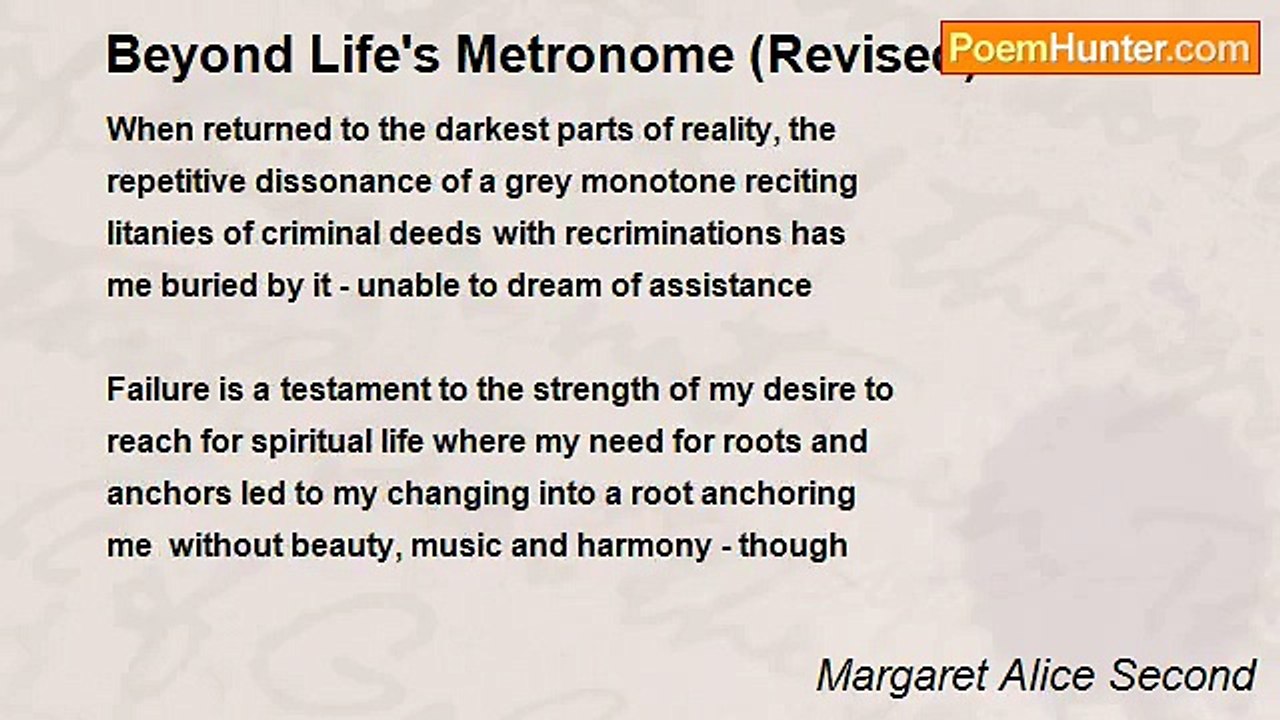 Margaret Alice Second - Beyond Life's Metronome...