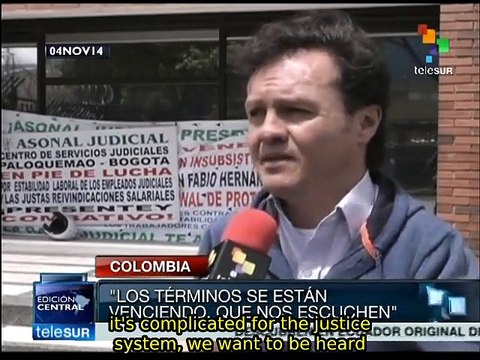 Colombian judicial system workers demand negotiations with gov't