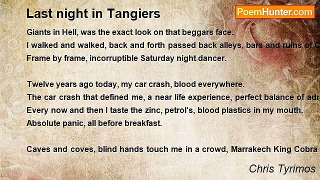 Chris Tyrimos - Last night in Tangiers
