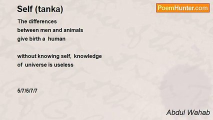 Abdul Wahab - Self (tanka)